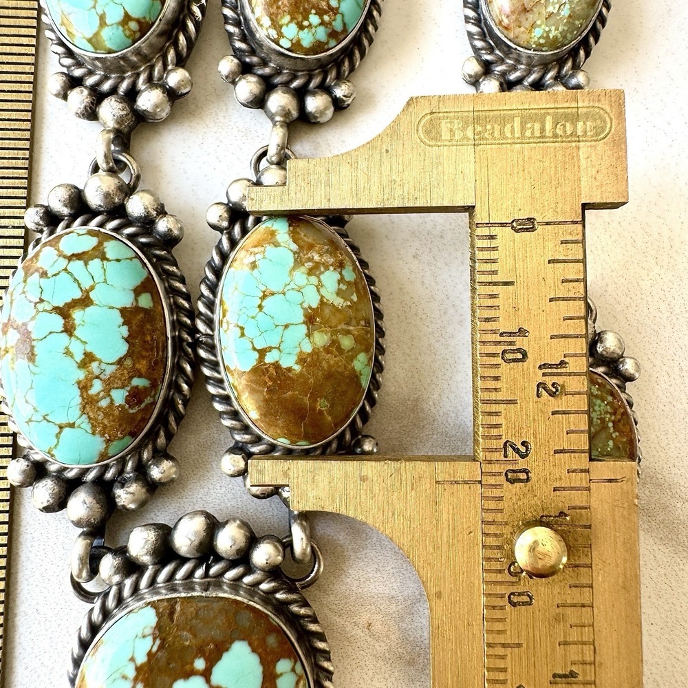 Navajo Lariat Y Necklace #8 Mine Turquoise Signed‎ Spencer Sterling Native Amer - Picture 5 of 9